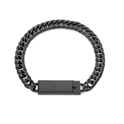 PULSERA ACERO IP NEGRO PLACA SR FASHION