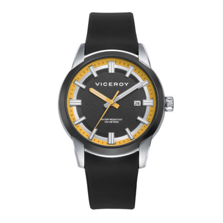 RELOJ VICEROY ACERO IP NEGRO CORREA