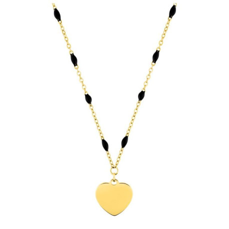 collar de acero clásico corazon liso 