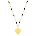collar de acero clásico corazon liso 