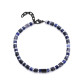 PULSERA ACERO E IP NEGRO PIEDRAS NATURALES