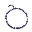 PULSERA ACERO E IP NEGRO PIEDRAS NATURALES