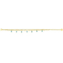 PULSERA DE ACERO DOBLE CON COLGANTES TURQUESAS