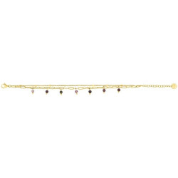 PULSERA DE ACERO DOBLE CON COLGANTES