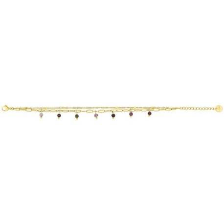 PULSERA DE ACERO DOBLE CON COLGANTES