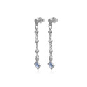 Pendiente Plata Bolitas Circonitas Azules