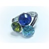 ANILLO EN RODIO ELASTICO CON 3 CRISTALES SWAROVSKI